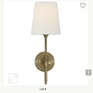 1 Elegant Brass Wall Sconce with White Shades